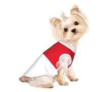 Small Pet Breathable Sleeveless Flag of Monaco Print T-Shirt - Lightweight Dog & Cat Outfit - Stretchy Tank Top