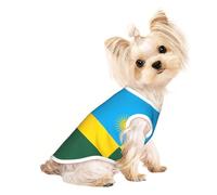 Small Pet Breathable Sleeveless Flag of Rwanda Print T-Shirt - Small Medium Cats & Dogs, Chihuahua, Yorkie, Dachshund
