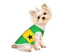 Small Pet Breathable Sleeveless Flag of Sao Tome and Principe Print T-Shirt - Small Medium Cats & Dogs, Chihuahua, Yorkie, Dachshund