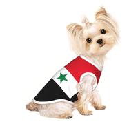 Small Pet Breathable Sleeveless Flag of The Syrian Arab Republic Print T-Shirt - Lightweight Dog & Cat Outfit - Stretchy Tank Top