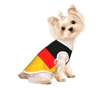 Small Pet Breathable Sleeveless Germany Flag Print T-Shirt - Lightweight Dog & Cat Outfit - Stretchy Tank Top