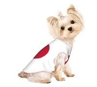 Small Pet Breathable Sleeveless Japanese Flag Print T-Shirt - Small Medium Cats & Dogs, Chihuahua, Yorkie, Dachshund