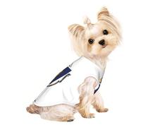 Small Pet Breathable Sleeveless Massachusetts State Flag Print T-Shirt - Lightweight Dog & Cat Outfit - Stretchy Tank Top