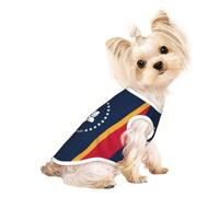 Small Pet Breathable Sleeveless Mississippi State Flag Print T-Shirt - Lightweight Dog & Cat Outfit - Stretchy Tank Top