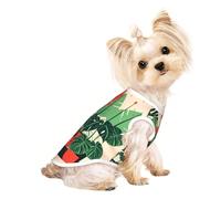 Small Pet Breathable Sleeveless Potted Turtleback Bamboo Print T-Shirt - Small Medium Cats & Dogs, Chihuahua, Yorkie, Dachshund