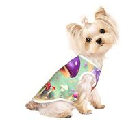 Small Pet Breathable Sleeveless Purple Dream Mushroom Print T-Shirt - Lightweight Dog & Cat Outfit - Stretchy Tank Top
