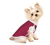Small Pet Breathable Sleeveless Qatar Flag Print T-Shirt - Small Medium Cats & Dogs, Chihuahua, Yorkie, Dachshund