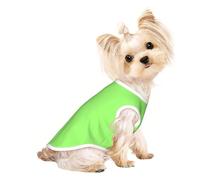 Small Pet Breathable Sleeveless Solid Color Light Green Print T-Shirt - Small Medium Cats & Dogs, Chihuahua, Yorkie, Dachshund