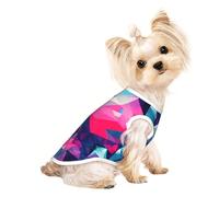 Small Pet Breathable Sleeveless T-Shirt - Soft Abstract Polygonal Space Print Stretchy Vest, Fits Small to Medium Pets