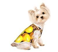 Small Pet Breathable Sleeveless T-Shirt - Soft Basket Lemons Print Stretchy Vest, Fits Small to Medium Pets