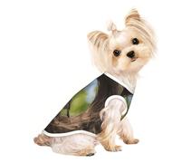Small Pet Breathable Sleeveless T-Shirt - Soft Birds Nest Print Stretchy Vest, Fits Small to Medium Pets