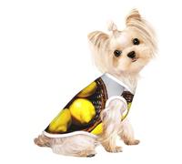 Small Pet Breathable Sleeveless T-Shirt - Soft One Basket Lemons Print Stretchy Vest, Fits Small to Medium Pets