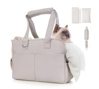 Small Pet Carrier Airline Approved for Pet, Soft Sided Folding Dog Carrier for Small Medium Cats Puppies up to 13 Lbs, Washable Breathable Puppy Carrie Carrier for Outdoor Travel (Small Gray)
