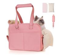 Small Pet Carrier Airline Approved for Pet, Soft Sided Folding Dog Carrier for Small Medium Cats Puppies up to 13 Lbs, Washable Breathable Puppy Carrie Carrier for Outdoor Travel (Small Pink)
