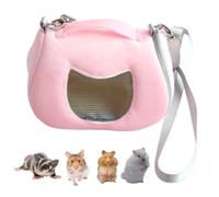 Small Pet Carrier Bag with Adjustable Shoulder Strap Hamster Travel Cage Breathable Rat Carrier Portable Travel Carrier for Guinea Pig Birds Bearded Dragon Hedgehog (Pink B)