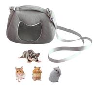 Small Pet Carrier Bag with Adjustable Shoulder Strap Hamster Travel Cage Breathable Rat Carrier Portable Travel Carrier for Guinea Pig Birds Bearded Dragon Hedgehog (Grey)
