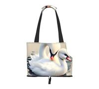 Small Pet Carrier Purse Bag, Cute Little swan Print Shoulder Bag for Dogs Cats, Puppy Tote Travel Handbag
