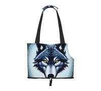 Small Pet Carrier Purse Bag, Fierce Wolf Head Print Shoulder Bag for Dogs Cats, Puppy Tote Travel Handbag