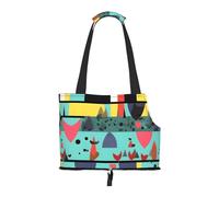 Small Pet Carrier Purse Bag, Geometric Patterns Print Shoulder Bag for Dogs Cats, Puppy Tote Travel Handbag
