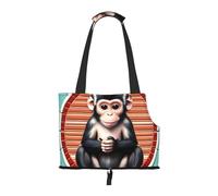 Small Pet Carrier Purse Bag, The Silent Monkey Print Shoulder Bag for Dogs Cats, Puppy Tote Travel Handbag