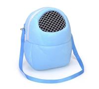 Small Pet Carrier Rabbit Cage Hamster Chinchilla Travel Warm Bags Guinea Pig Carry Pouch Bag Breathable Pet Cage(Blue,Large)