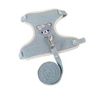 Small pet cat leash harness pet small dog Teddy vest style harness is practical and comfortable(Blue,M)