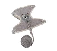 Small pet cat leash harness pet small dog Teddy vest style harness is practical and comfortable(Grey,L)