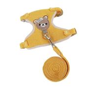 Small pet cat leash harness pet small dog Teddy vest style harness is practical and comfortable(Yellow,M)