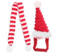 Small PET Christmas Hat and Scarf Set, Red Cotton, Christmas season | Knitted Lightweight Accessory for Guinea Pigs and Pet Birds, Festive Photos, Costume Contests and Parties