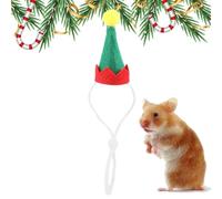 Small Pet Christmas Hat | Christmas Small Animal Costume Hat,Red Small Christmas Pet Hat with Adjustable Elastic Band for Hamster, Guinea, Chinchilla
