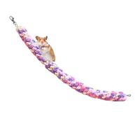 Small Pet Climbing Rope ? Colorful Cotton Rope Swing, hangable Sugar Glider Climbing Toy, cage Enrichment | Durable Handmade Bridge Interactive Playground for Hamster, Gerbil, Small Animals