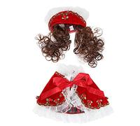 Small Pet Costume Clothes | Princess Cloak & Hat Set for Dogs/Cats/Puppies | Adjustable Cute Cloak for Parties, Seasonal Festivities & Photos (PF20 red S)