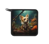 Small pet Dog 1 PC Square Silicone Anti-scalding mat - 7.1-inch Multi-Functional Insulation mat, Suitable for Cooking, Barbecue, Tea, etc.