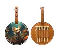 Small pet Dog Brown Golf tee Storage Bag - Easy to Carry Around and More efficient in Playing Golf