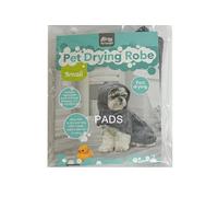 Small Pet Drying Robe - Designed For When You Have Bathed Your Pet, This Robe Features A Wrap Fastener For A Comfortable Fit And A Convenient Hood To Cover Your Pet's Head (Grey)