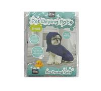 Small Pet Drying Robe - Designed For When You Have Bathed Your Pet, This Robe Features A Wrap Fastener For A Comfortable Fit And A Convenient Hood To Cover Your Pet's Head (Blue)