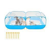 Small Pet Enclosure - 175x85x65.5cm Outdoor Playpen, Polyester PVC Animal Tent, Reversible Cat Enclosure with UV Sun Protection andGround Stakes | Portable Pet Fence for Cats, Rabbits, Lawn, Garden a