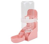 Small Pet Hanging Water Dispenser, 500ml 17oz Automatic Bunny Water Bottle Hanging Water Fountain Automatic Dispenser for Bunny Chinchilla Guinea Pig Hedgehog Ferret (Pink)