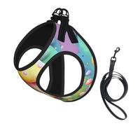 Small Pet Leash Vest Dog Harness - Small Sized, Fantasy Dream Mushroom Print Adjustable for Cats and Dogs, Perfect for Outdoor Walking