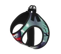 Small Pet Leash Vest Dog Harness - Small Sized Merry Christmas Day Snowman Print Leash Set with Buckle, Canine Companion Outdoor Travel Gear