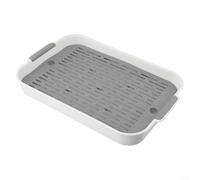 Small Pet Litter Tray with Load Bearing Grid to Separate Waste, Easy to Clean ABS Plastic for Chinchillas, Hamsters, Ferrets, and Birds (F)