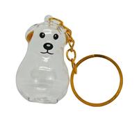 Small Pet Loss Memorial Keychain Clear Furs Collector Charm Keepsakes Dog Hair Storage Box For Bereaved Animal Lover Dog Hair Memorial Keychain For Grieving