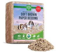 SMALL PET SELECT Brown Natural Paper Bedding, Soft Animal Bedding with Odor Control for Guinea Pig, Rabbit, Hamster, or Bunny, Cage Accessor
