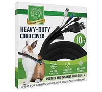 Small Pet Select Heavy Duty Cord Cover - Black, 10ft - Electrical Cable and Wire Protector for Rabbits, Dogs, Cats and Other Pets - Cord Management and Animal Protection