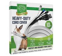 Small Pet Select Heavy Duty Cord Cover - White, 10ft - Electrical Cable and Wire Protector for Rabbits, Dogs, Cats and Other Pets - Cord Management and Animal Protection