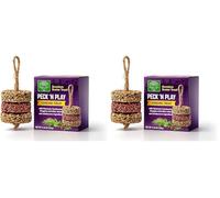 Small Pet Select - Peck ’n Play Hanging Treat for Chickens, Ducks and Poultry. Natural Foraging Treat Enrichment, UK Made - 240g (Pack of 2)