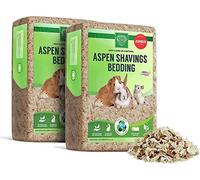 SMALL PET SELECT Premium Natural Aspen Bedding, Animal Bedding for Small Indoor and Outdoor Pets, Made in The USA, Jumbo Size 282 L (2 Pack, 141 L Each)