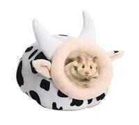 Small Pet Shelter - Cow Winter Cotton Housing, Hamster Ferret Bedding, Plush Insulation Delivering Thermal Comfort | Indoor Animal Cage Resting Solution for Chinchilla Hedgehog Sleeping Needs