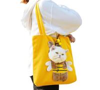 Small Pet Sling - Cat Carrier Pouch, Soft Shoulder Tote, Adjustable Strap Bag | Travel Holder for Kittens Puppies Rabbits Outdoor Walk Hiking Train Flights Apartment Cold Season Outings