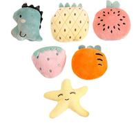 Small Pet Toys - 6X Plush Small Animal Interactive Toys,Cute Tiny Rabbit Biting Game Animal Interactive Supplies For Chinchilla